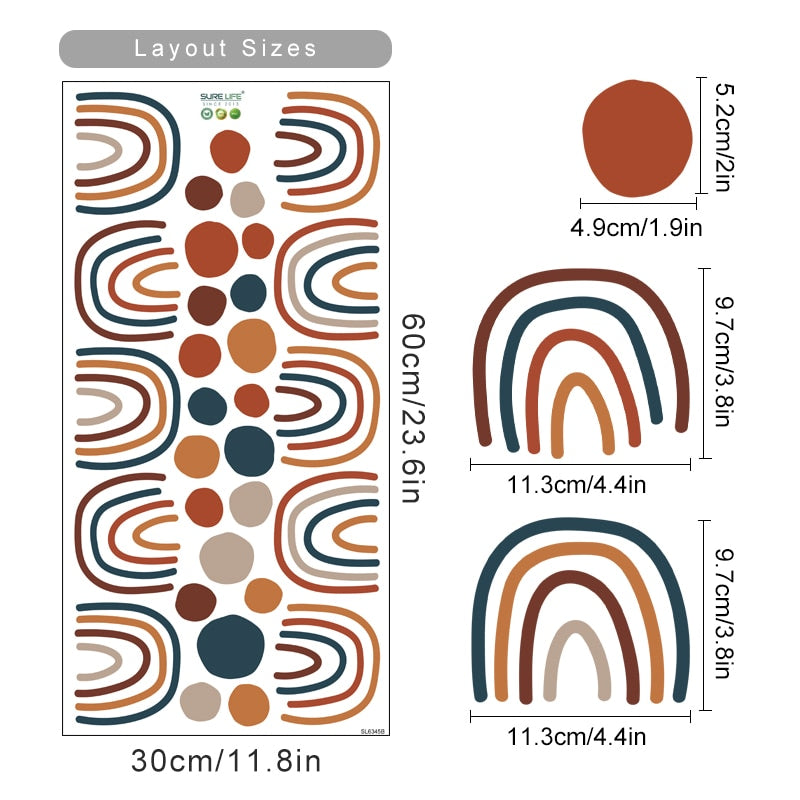 Cartoon Wall Decal Bohemian Rainbows