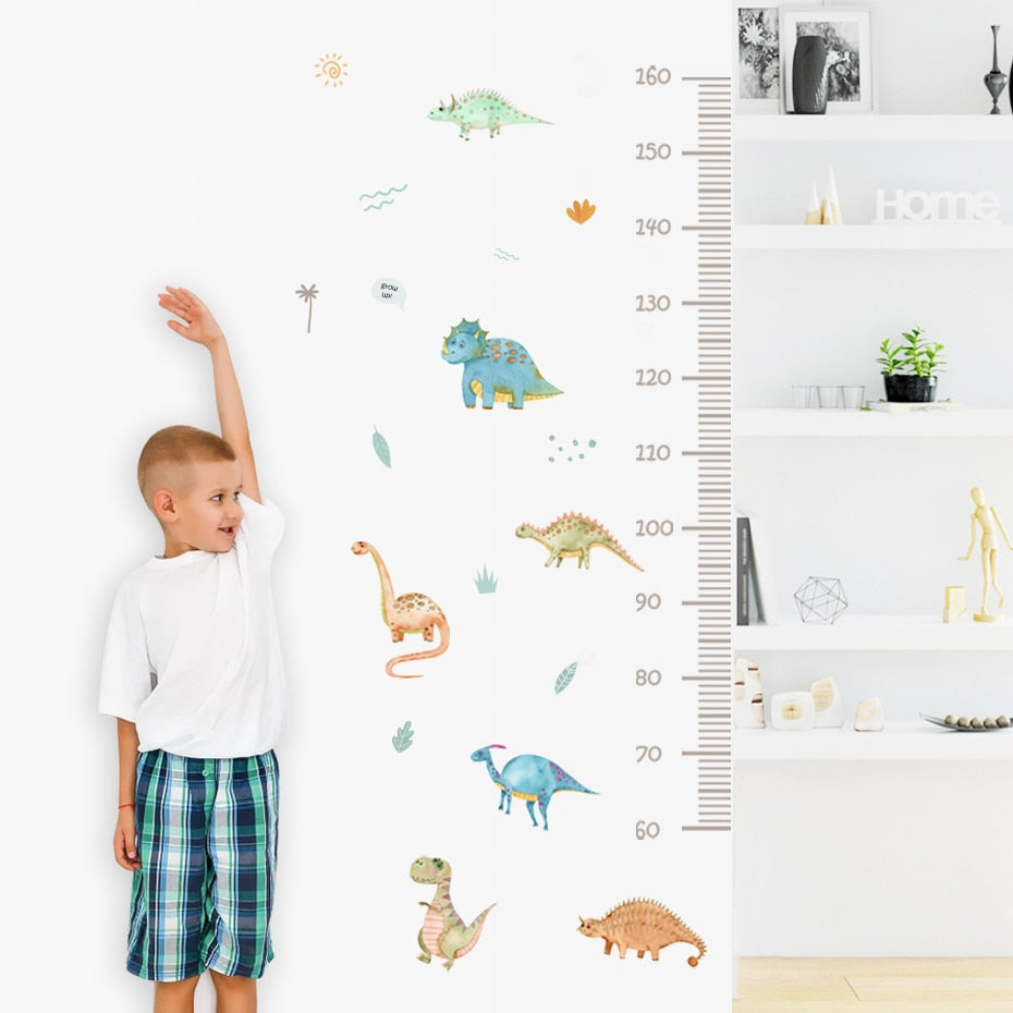 Cartoon Height Measurement Dinosaur Wall Decals
