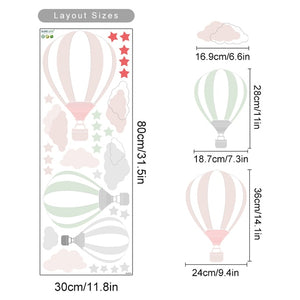 Cartoon Hot Air Balloon Clouds Wall Decals