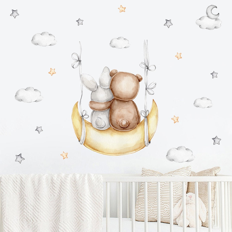 Cartoon Wall Decals Cute Teddy Bears