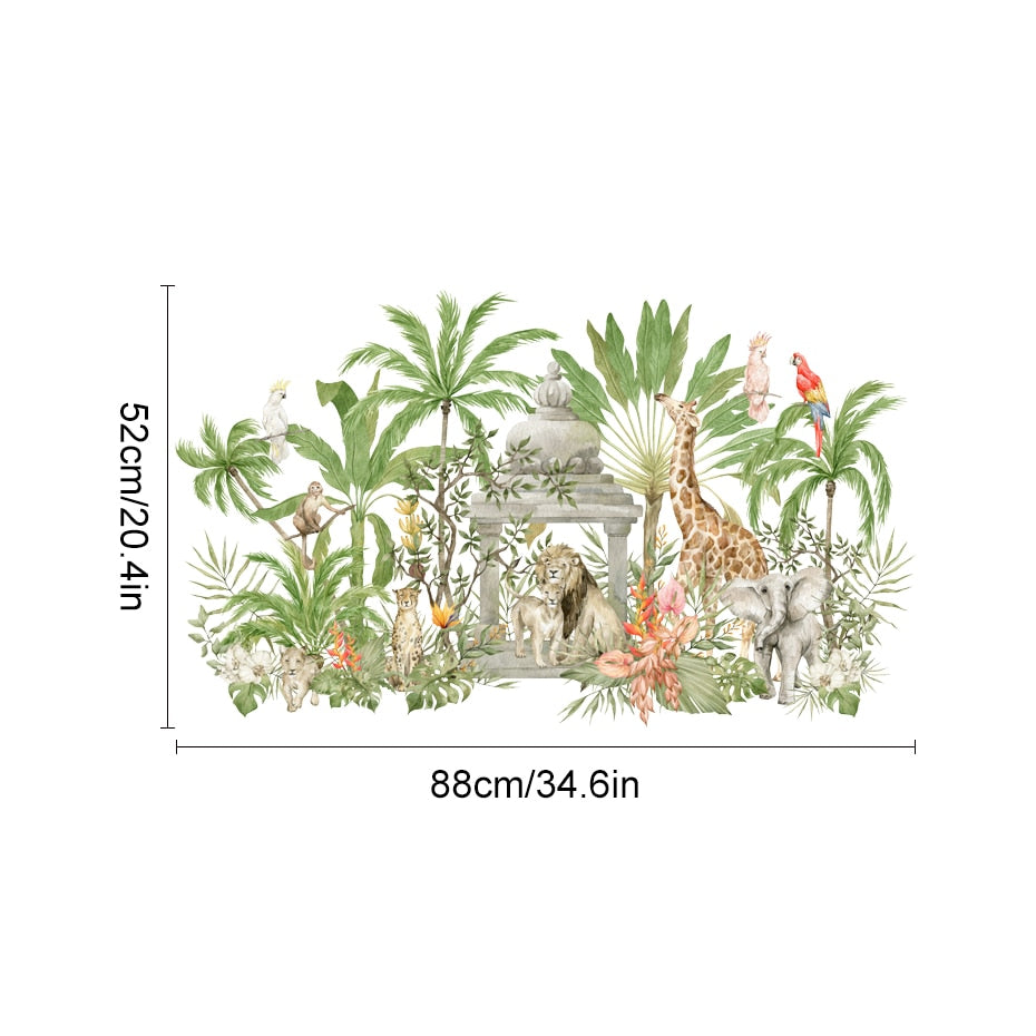 Nursery Wall Decal African Animals in Trees