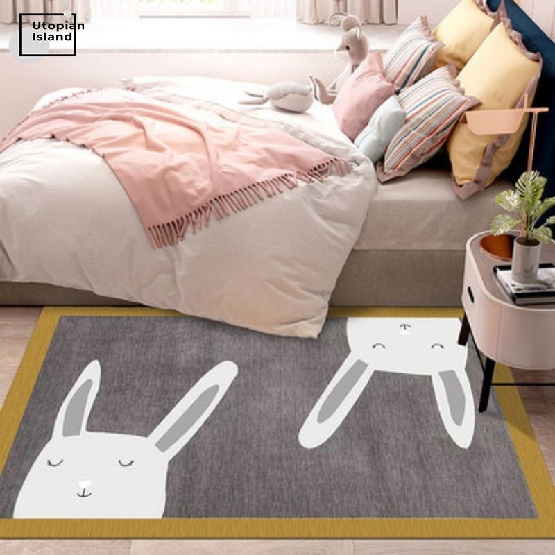Cartoon Animals Square Area Rug