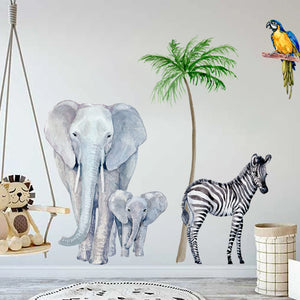 Nursery Wall Decals Large Africa AnimalsTree