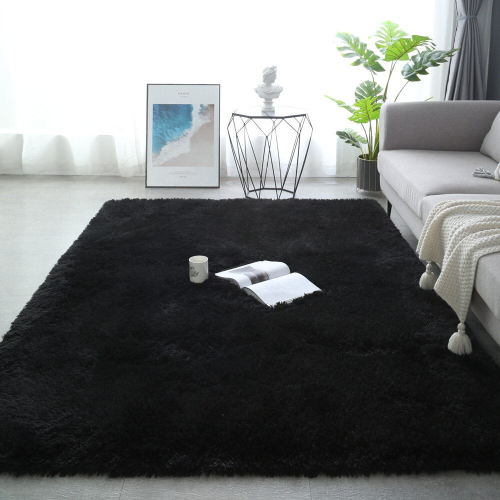 Monochromatic Fluffy Thick Area Rug