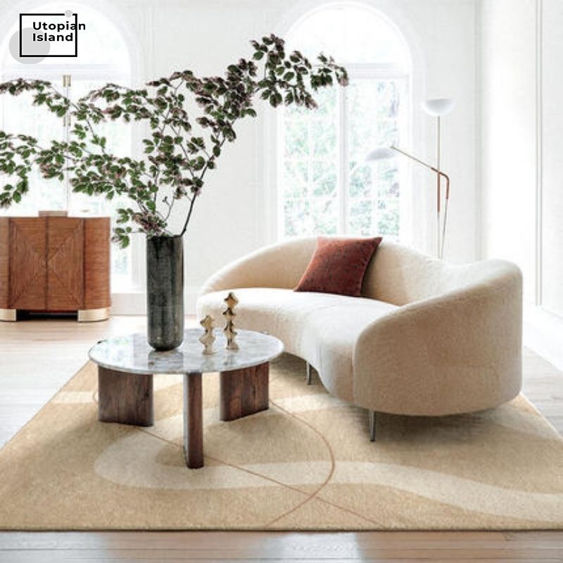 Nordic Fluffy Are Rug Stripe Path