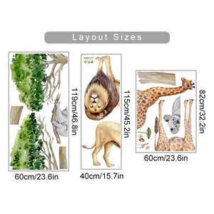 Nursery Wall Decals Large Africa AnimalsTree