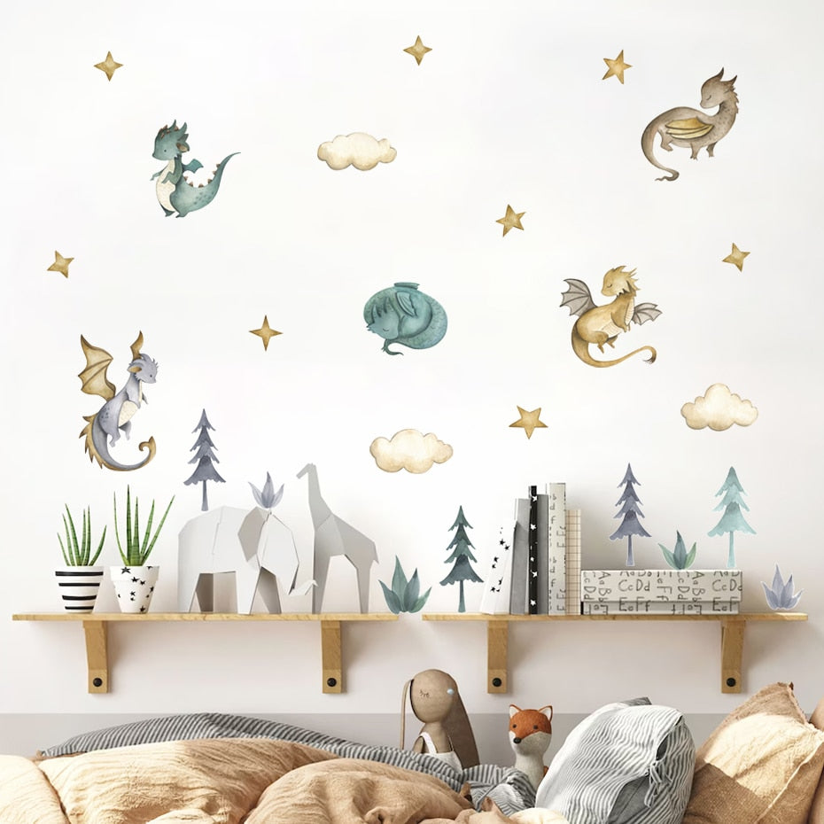 Cartoon Wall Decals Dragon Animals