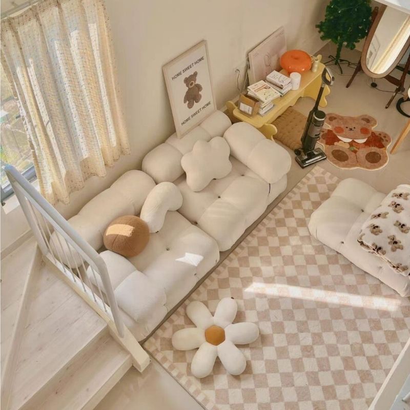 Rectangular Area Rug Khaki Chess