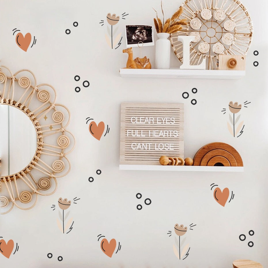 Nursery Wall Decals Heart Rainbow