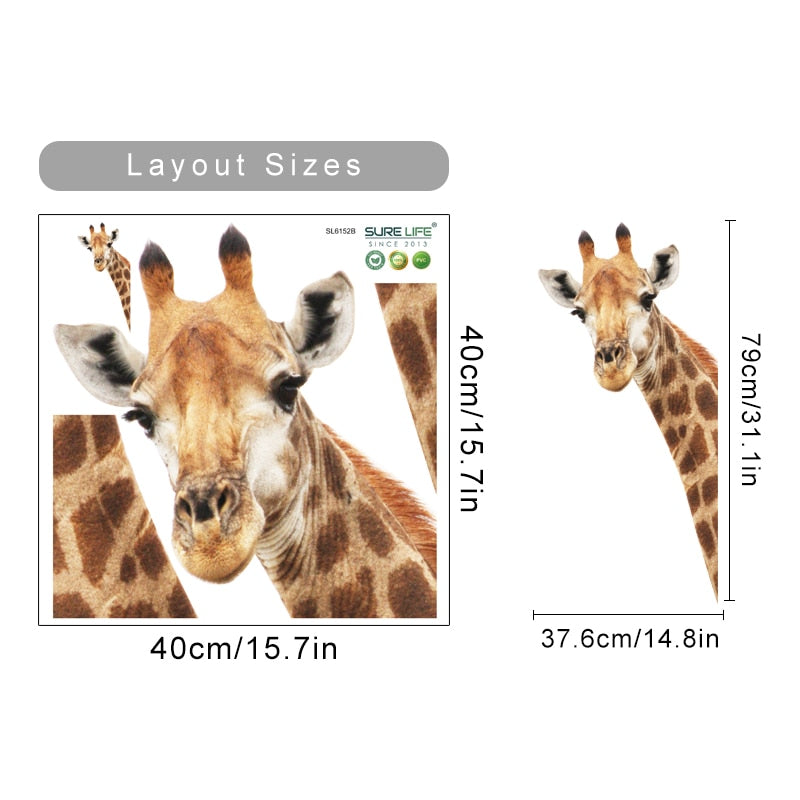 Cartoon Wall Decal Cute Animal Giraffe