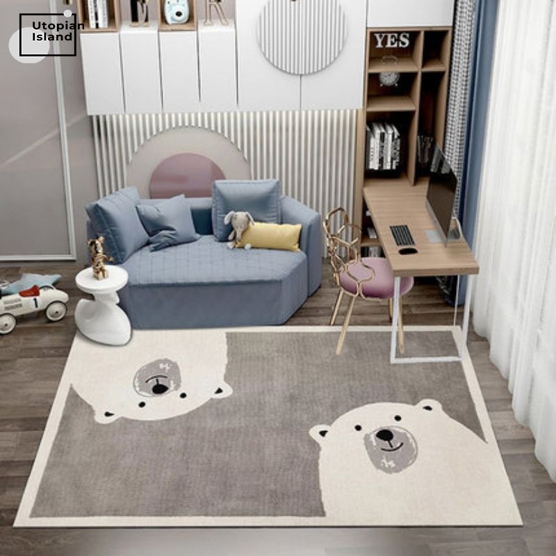 Cartoon Animals Square Area Rug