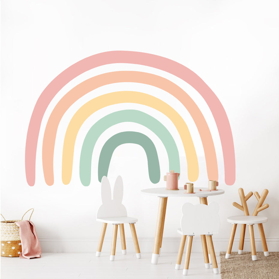 Boho Large Rainbow Colorful Wall Decal