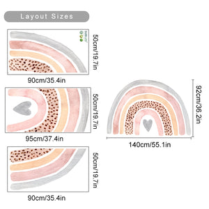 Boho Large Rainbow Colorful Wall Decal