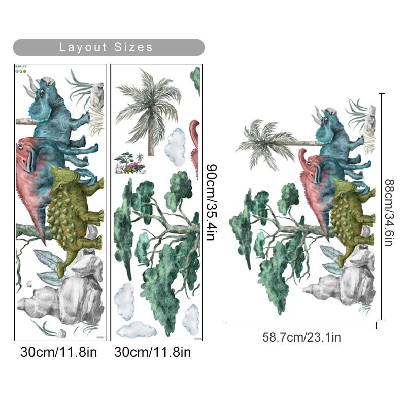 Cartoon Wall Decals Nice Dinosaurs