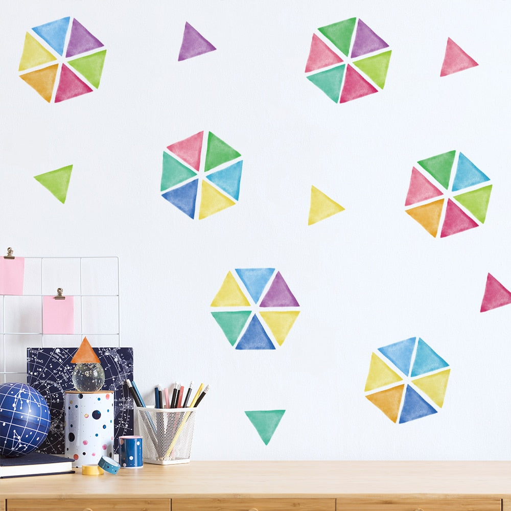 Colorful Pattern Wall Decal Shapes
