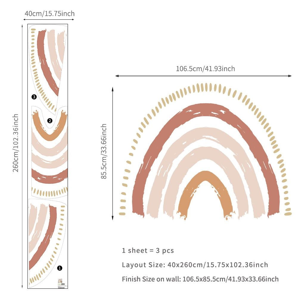 Boho Pattern Rainbows Wall Decals