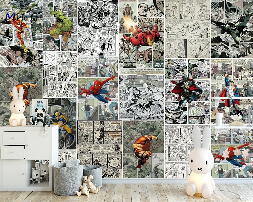 Superheroes 3D Comics Kids Wallpaper Mural