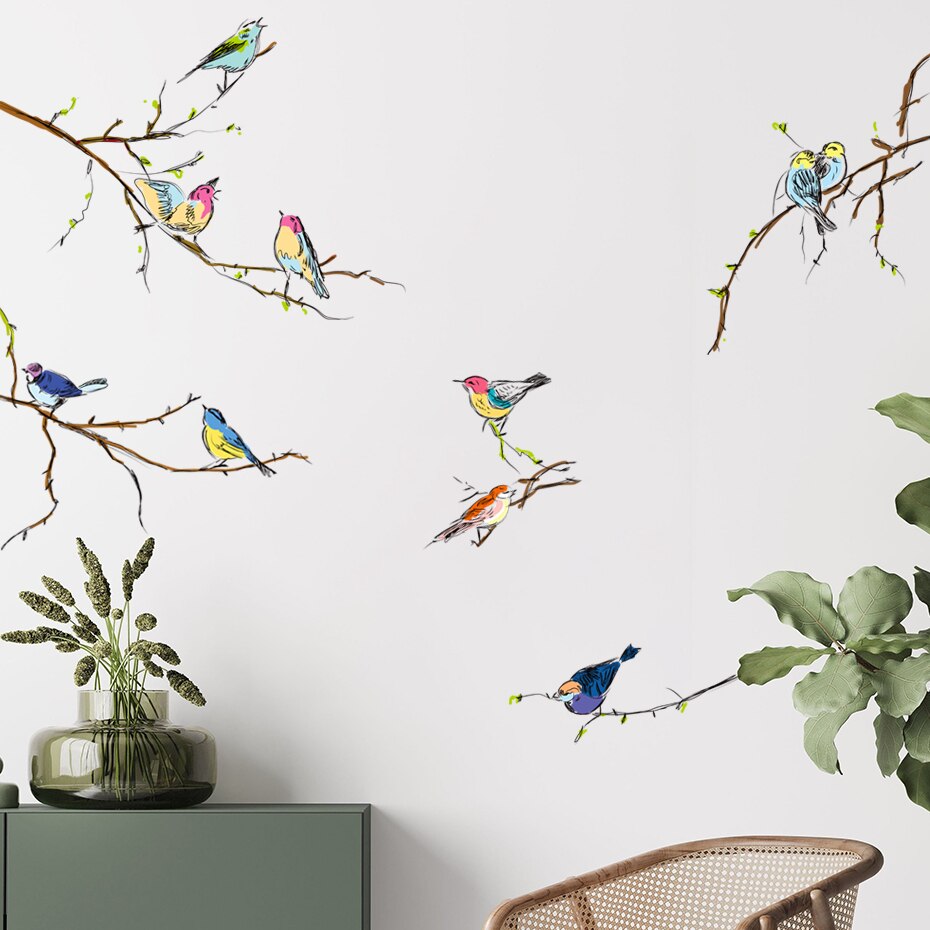 Wall Decals Birds Finch Sparrow