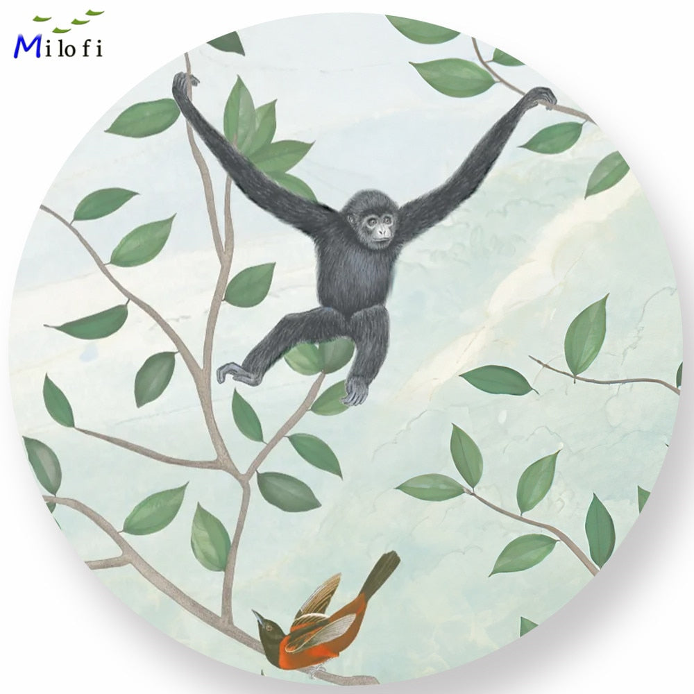 Jungle Animals and Peacock Viewpoint Wallpaper Mural