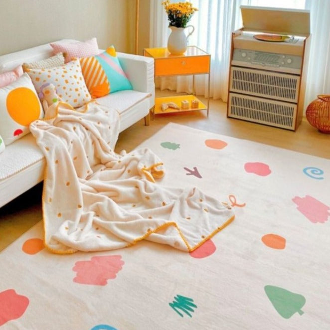 Soft Area Rug Colorful Shapes
