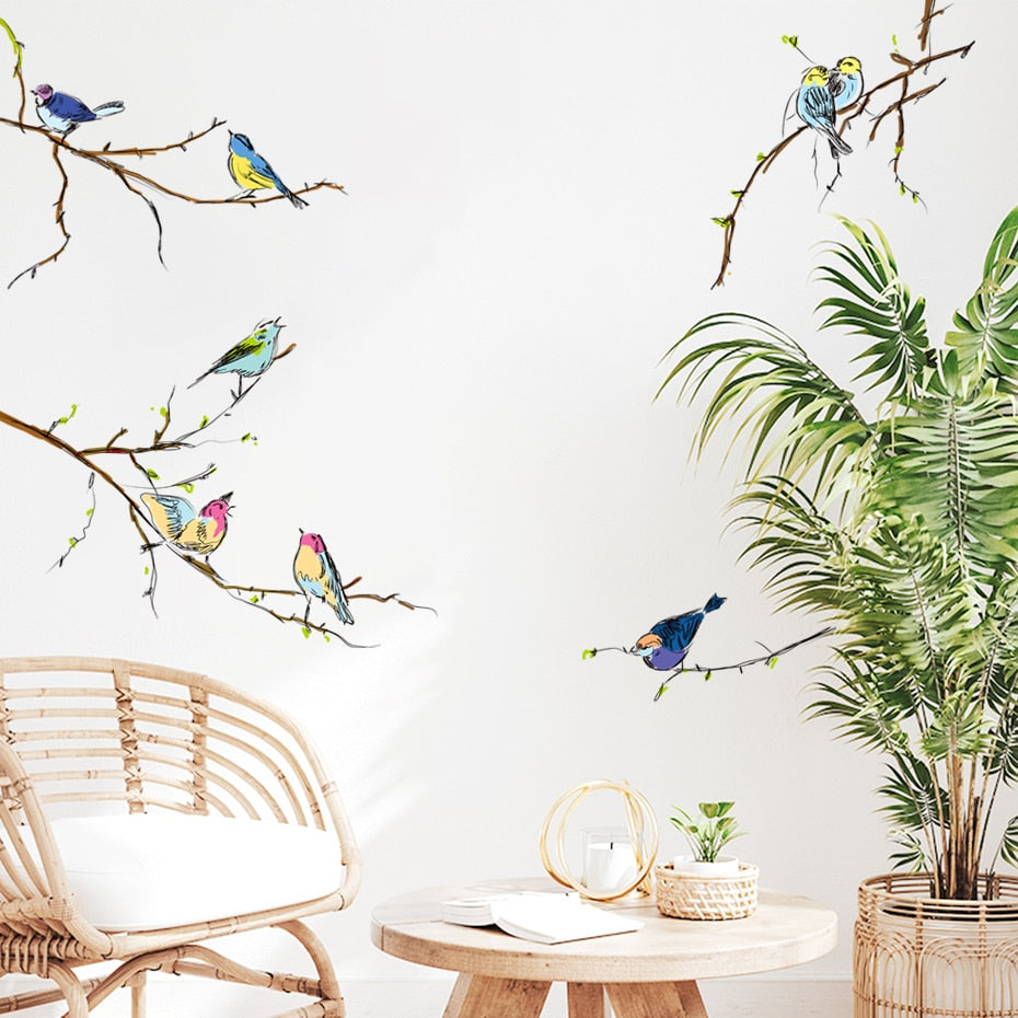 Wall Decals Birds Finch Sparrow
