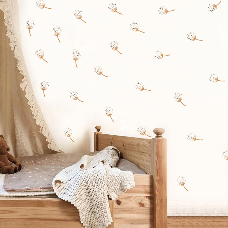 Nursery Wall Decals Dandelions Beige