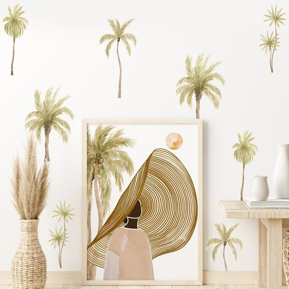 Boho Wall Decals Palm Coconut Tree