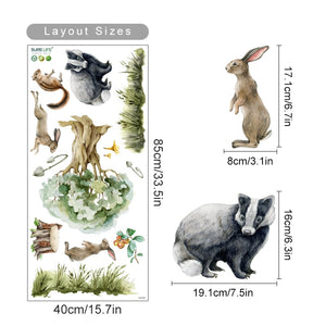 Cartoon Wall Decal Autumn Animals