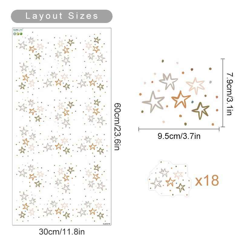 Nursery Wall Decals Rainbow and Stars