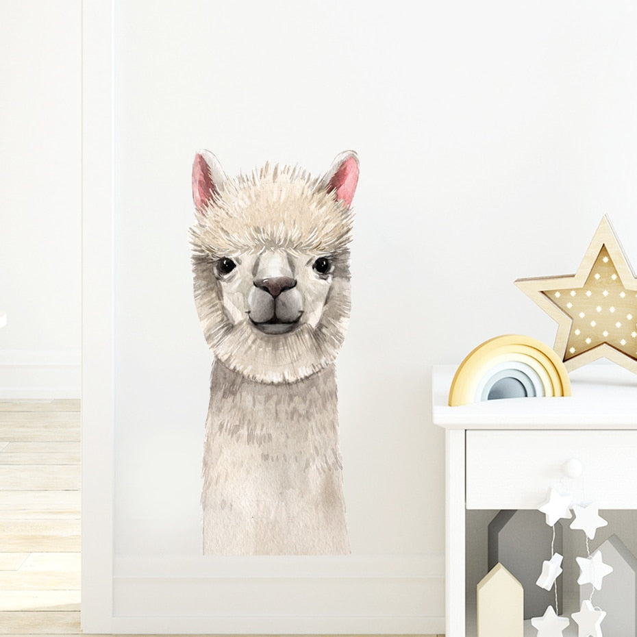 Nursery Wall Decal Cute Alpaca Giraffe – My Castle Decor