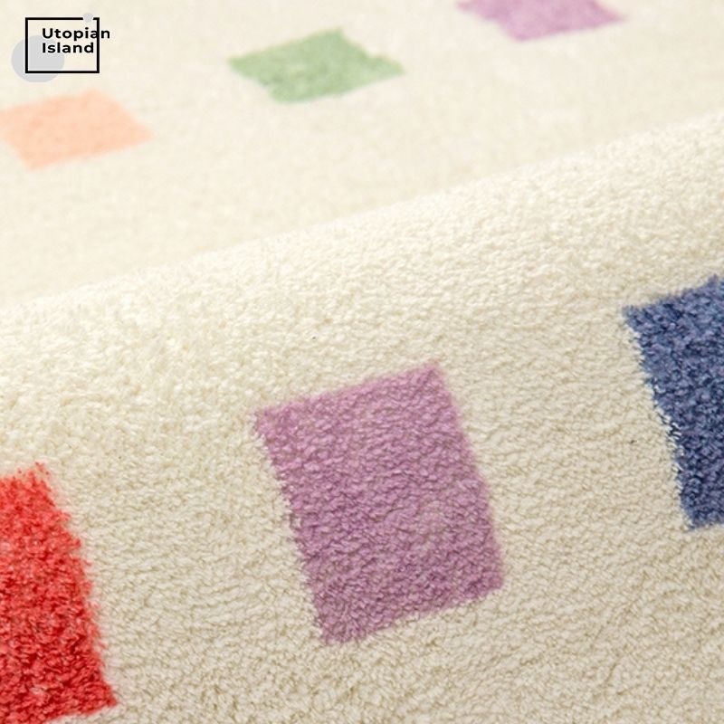 Area Rug Colorful Squared Pattern