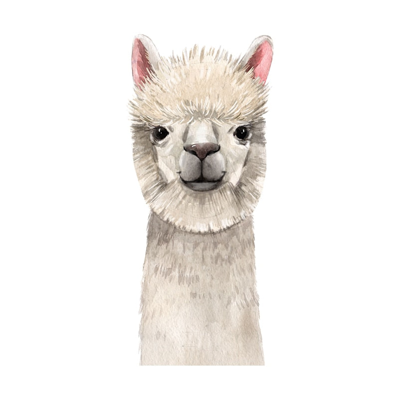 Nursery Wall Decal Cute Alpaca Giraffe
