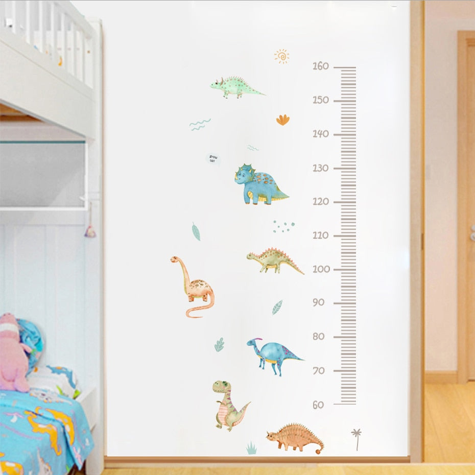 Cartoon Height Measurement Dinosaur Wall Decals
