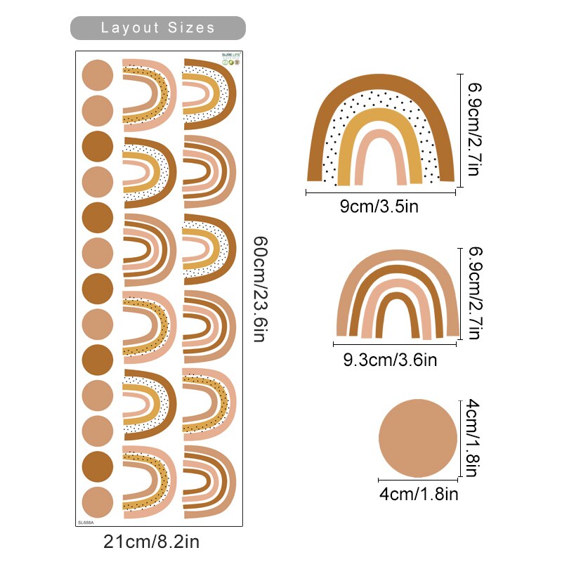 Bohomian Wall Decals Rainbow Patterns