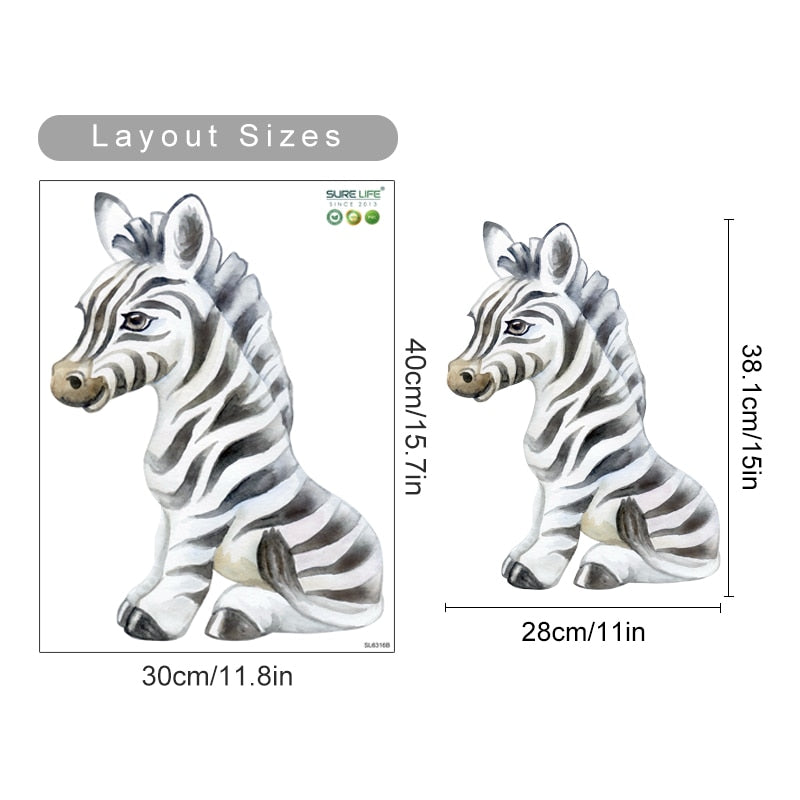 Nursery Wall Decals Plants Cute African Animals