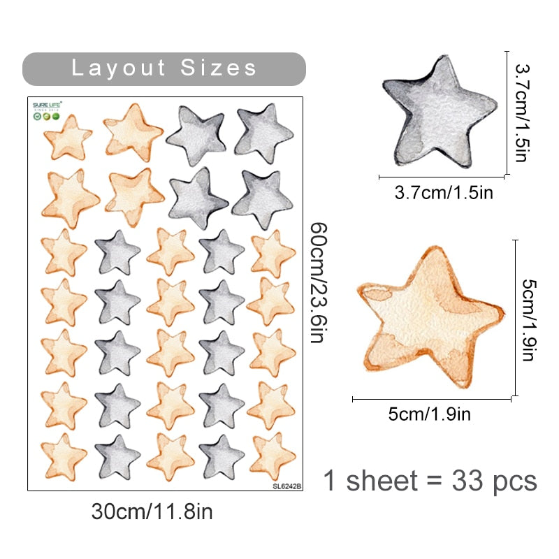 Custom Name Wall Decals Little Bear Stars