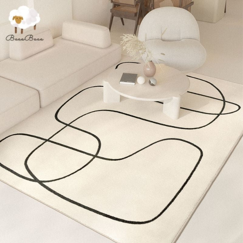 Soft Area Rug Wavy Stripes