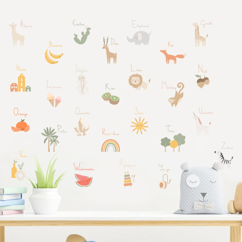 Nursery Wall Decals Animals Fruit Alphabet – My Castle Decor