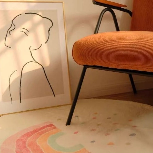 Round Area Rug Cartoon Rainbow