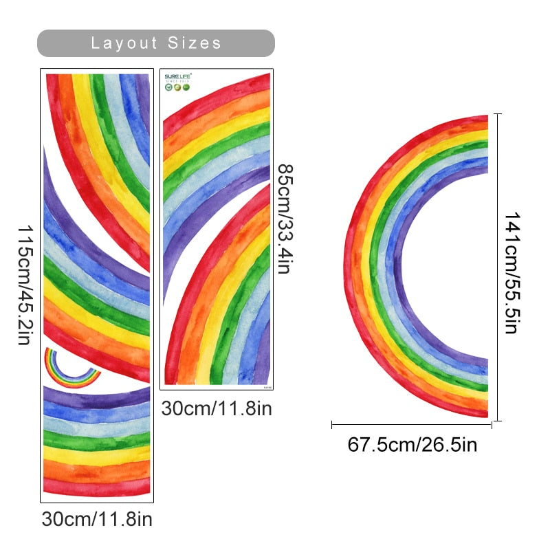 Nursery Wall Decal Large Colorful Rainbow