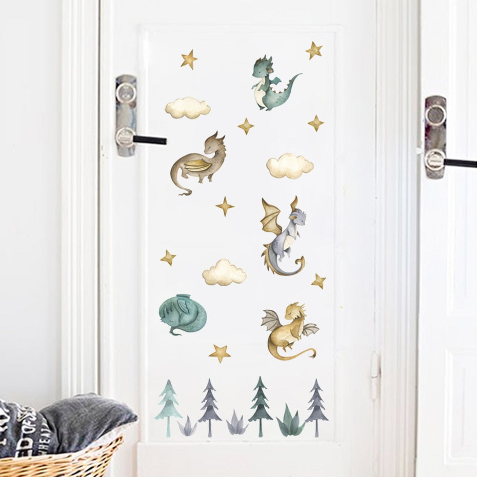 Cartoon Wall Decals Dragon Animals