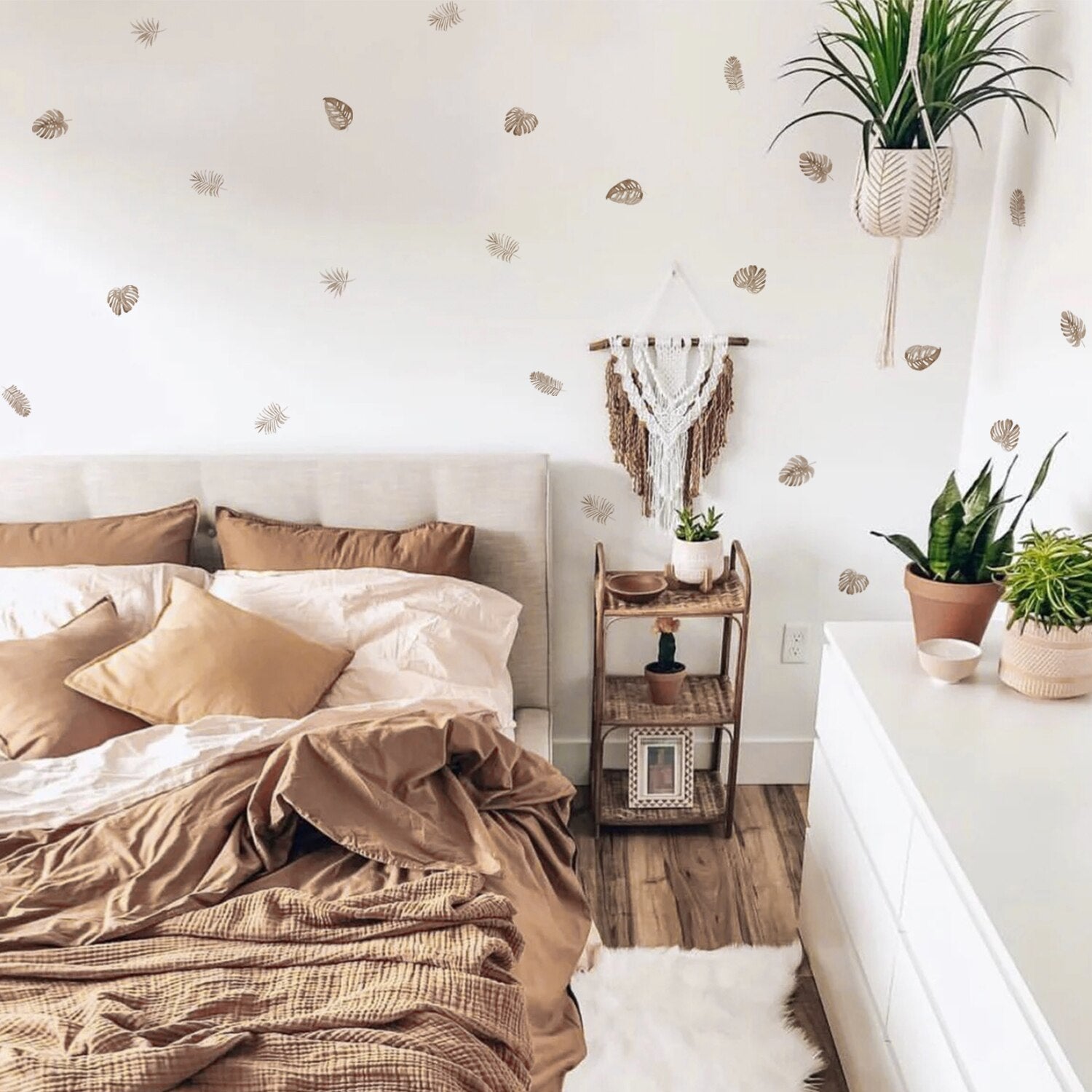 Floral Wall Decals Leaves And Feathers