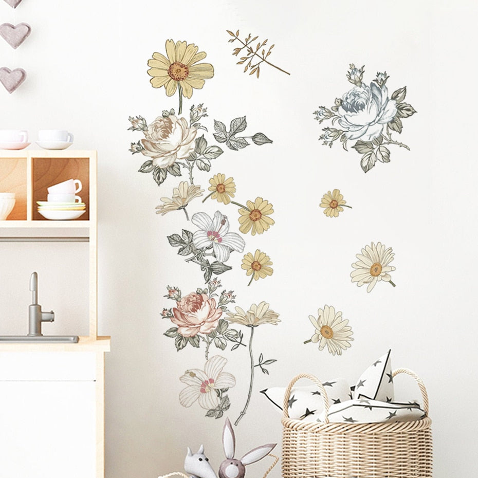 Nursery Wall Decals Vintage Flower Botanical