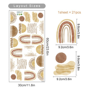 Boho Wall Decals Space Moon Sun Rainbow