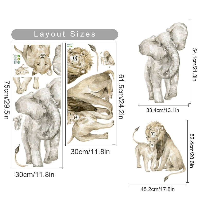 African Animals Tropical Wall Decals