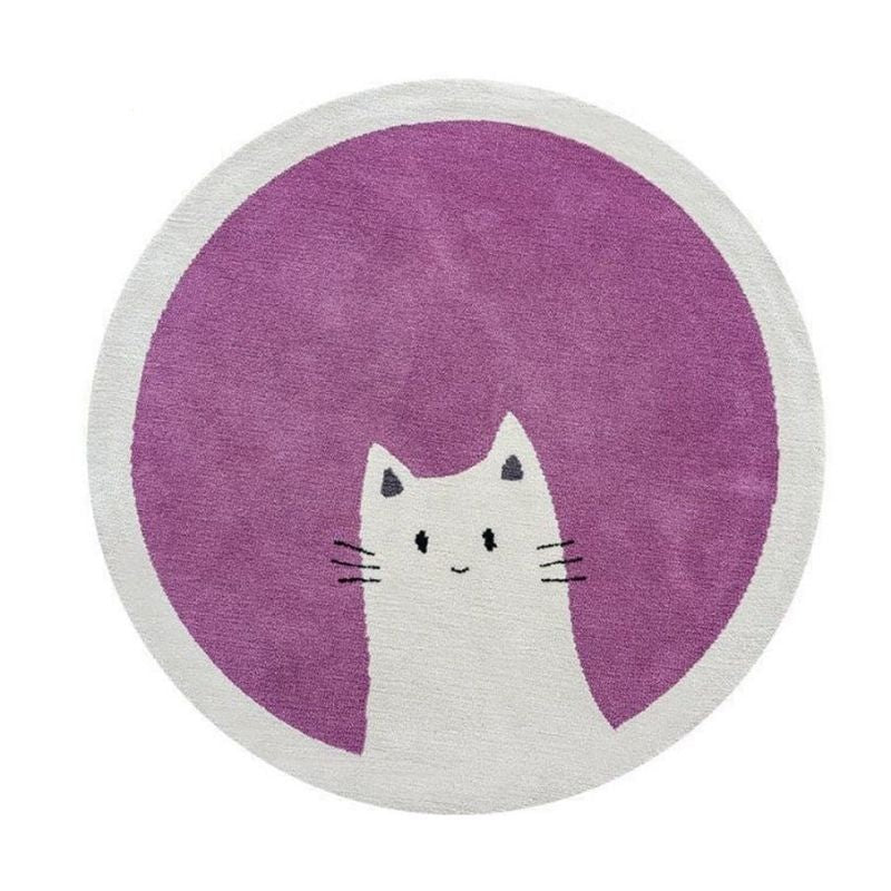 Nursery Round Area Rug Animal Portraits