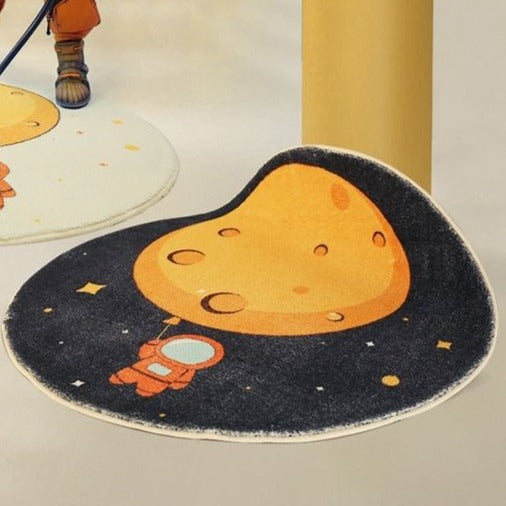 Nursery Area Round Rug Balloon Moon