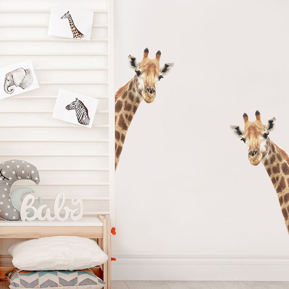 Cartoon Wall Decal Cute Animal Giraffe