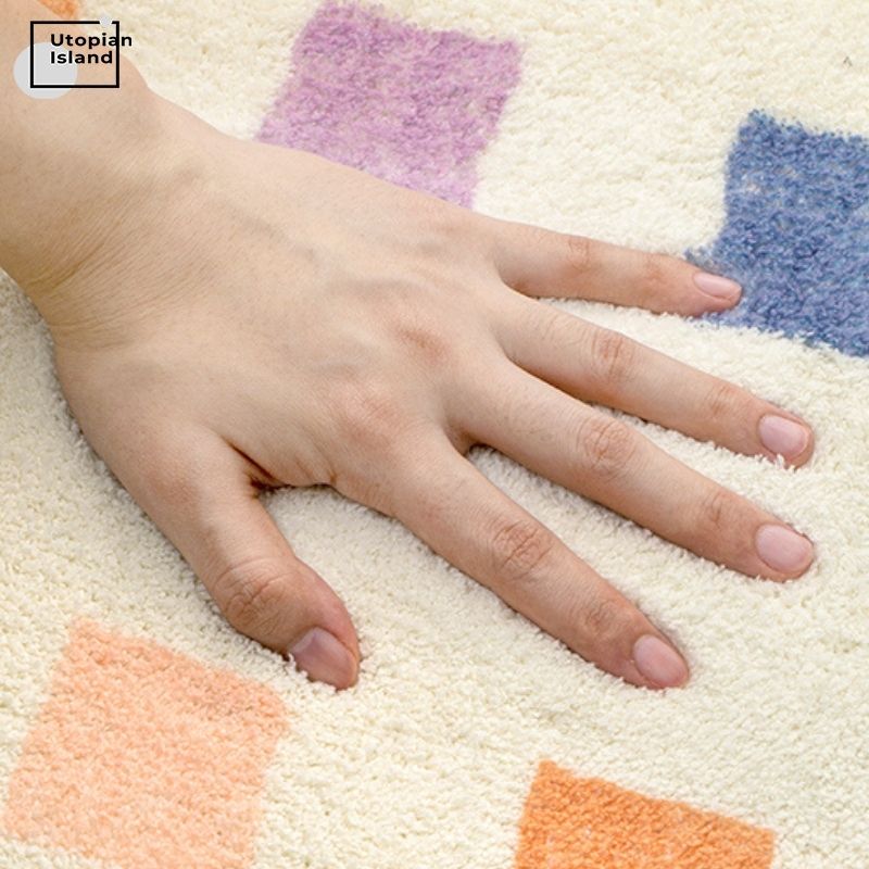 Area Rug Colorful Squared Pattern