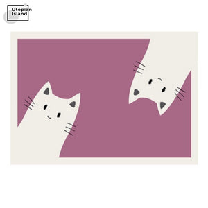 Cartoon Animals Square Area Rug